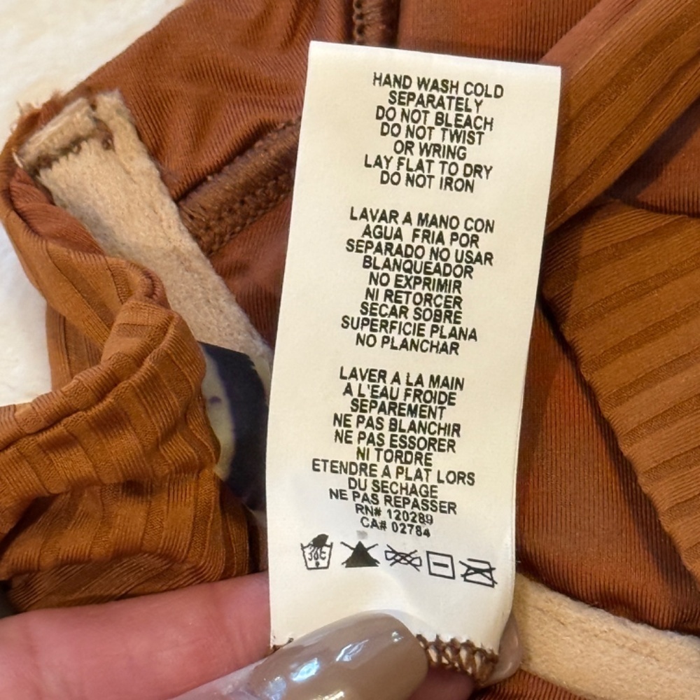 New! Vitamin A Chai Brown Eco Ribbed Fabric Demi Madori 31028 - Picture 9 of 10